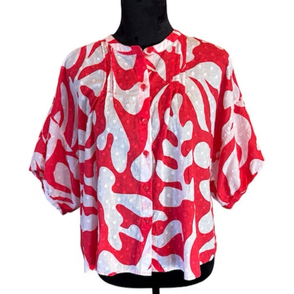 Chico's Island Reef Dolman Sleeve Shirt Top, size 8(Med),Chicoโs size 1,Tropical